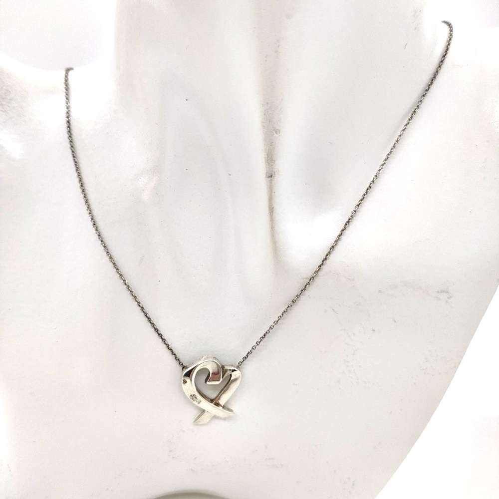 Authentic Tiffany & Co. Paloma Picasso Loving Heart Sterling Silver Necklace